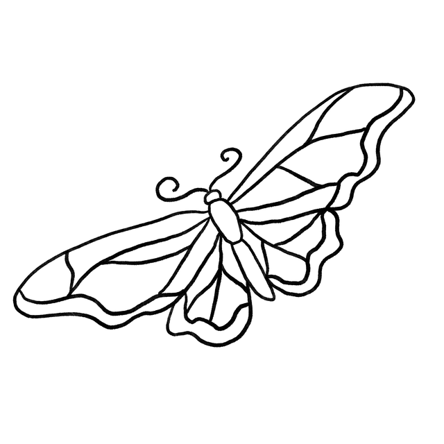Ilustración lineal de una mariposa de Crisalida Studio